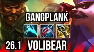 GANGPLANK vs VOLIBEAR (TOP) | 51K damage | KR Master | 26.1