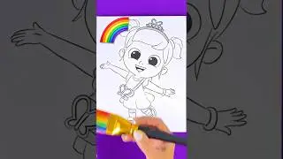 Paint the RAINBOW and Princess Jill! 🌈DIY Paint Party #shorts #diy