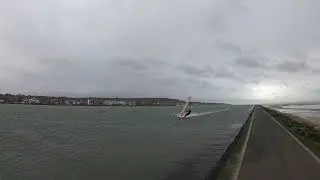 Windsurfing at West Kirby, UK. 16/03/2019 45 knot winds