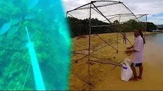 SETTING GAINT FISH POT AND SPEARFISHING FOR MY FAMILY