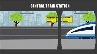Intercity Railway Station -  Free Cartoon Background Loop  - Estacion de Trenes Interurbanos  - FULL