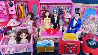13 Minutes Satisfying with Unboxing Barbie Princess House & Wardrobe Collection Toys Review | ASMR