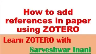 How to add references in paper using ZOTERO