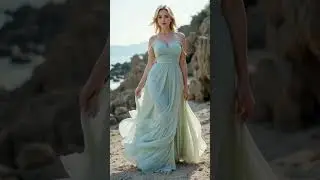 Sea-Inspired Satin Dress 🌊 Elegant Wedding Style 45+ #SatinDress #BeachWeddingLook #MatureFashion