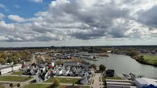 Flying DJI Flip Drone Over Lake Erie Lorain Ohio Boat Launch 10-25-2025 