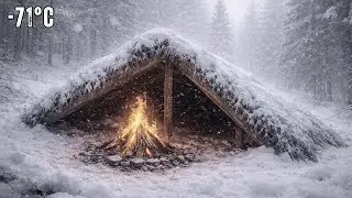 Surviving Winter in Heavy Snow No Log Cabin at - 71°C | Life Off The Grid
