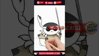 Pirate Crab Guard Its Treasure! 🦀💰 | Quick Drawing #shorts #viralvideo