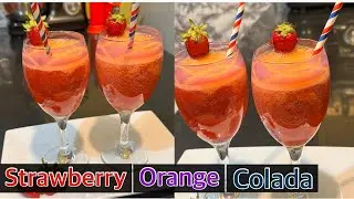 Strawberry Orange Colada Drink | Strawberry Drink | Strawberry Colada | #subscribe #likes #drink 🥰