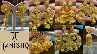 Tanishq latest New arrival gold Jhumka pattern | 💕 Tanishq Trendy Gold Earrings 