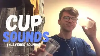 (ASMR) Plastic Cup Sounds (Crinkling, Layered Sounds & Glass Sounds)