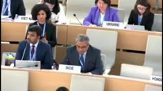 India amb to UN in Geneva delivers a Joint Statement on behalf of over 85 countries..........