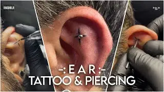 ✨Star Tattoo & Flat Ear Piercing Combo | Clean Sharp & Stylish | Inkshala Tattoo Studio | Ear Tattoo