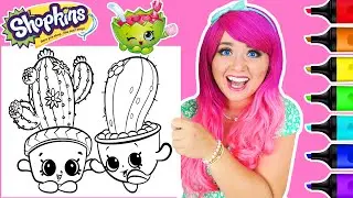 Coloring Shopkins Cactus Spike & Prickles GIANT Coloring Page | Ohuhu Art Markers