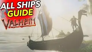 VALHEIM - How To Craft The Long Ship! Plus Karve And Raft Tutorial And Showcase - Sailing Tips!