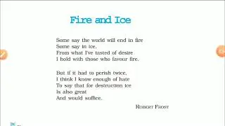FIRE AND ICE, NCERT- class-10-English- first flight( poetry), Achieve it