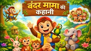 Bandar Mama Ki Kahani | Kids Cartoon Story in Hindi | Moral Story for Kids