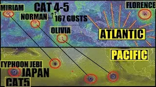 US HURRICANE UPDATE & MAJOR Typhoon JEBI #JAPAN - #MIRIAN #NORMAN #OLIVIA #PAUL #FLORENCE