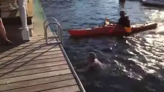 Marathon swimmer conquers New Jersey's largest lake