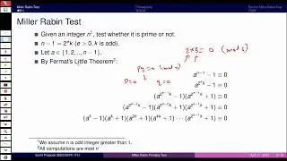 Miller Rabin Primality Test (with Proof of 1/2 error bound)