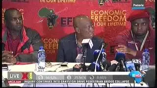 Malema at EFF Press Conference on coalition talks 2016 Municipal Elections