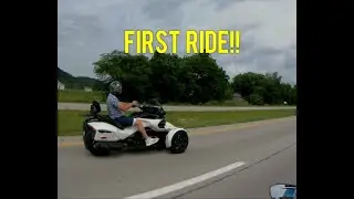 MY 20 YEAR OLD NEPHEWS FIRST RIDE ON A  CAN AM SPYDER AND HE LOVED IT!!