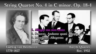 Beethoven: String Quartet No. 4, BarylliQ (1952) ベートーヴェン 弦楽四重奏曲第4番 バリリ四重奏団