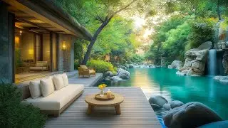 Tranquil Riverside Caf&eacute; & Morning Jazz🍵Soft Jazz Melodies With Breeze For Good Mood