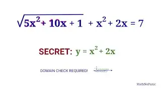 Radical Equation Solved by Simple Substitution y=x^2+2x
