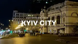 Car driving tour in streets of Kyiv. Ukraine 2025