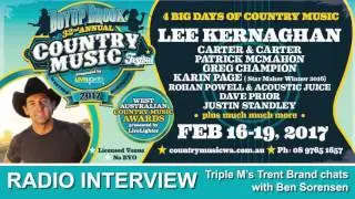 Triple M Southwest interview with Ben Sorensen - Boyup Brook Country Music Festival 2017