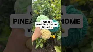 crocheting a pineapple gnome! 🍍🧶 what should I crochet next? #crochet #amigurumi #crochettutorial