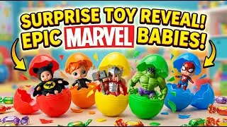 Cracking Surprise Superhero Eggs! Cute Baby Spider-Man, Hulk, Batman & Thor Toys