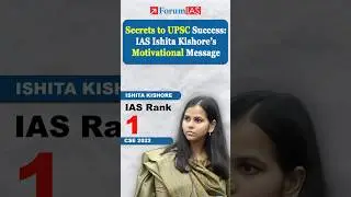 Secrets to UPSC Success: IAS Ishita Kishore&rsquo;s Motivational Message #shorts #ias #motivation
