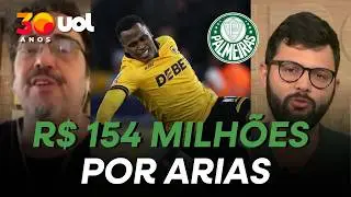 PALMEIRAS FAZ OFERTA DE R$ 154 MILHÕES POR ARIAS E AGUARDA CONCORRÊNCIA DO FLUMINENSE