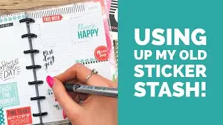 Plan With Me Using my Oldest Happy Planner Sticker Book // Mini Dashboard Layout Happy Planner