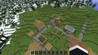 Best Minecraft 1.8.1 seed- Npc villages,desert pyramid,surface dungeon,and more!!