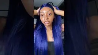 Beautiful blue wig and strong glue are worth having💙💙Wig link in my bi0 #allovehair #wigs #shorts