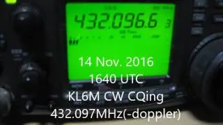 KL6M EME CW Calling CQ sound 432MHz EME