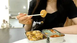vlog | 복숭아청 만들고 🍑 요즘 유행하는 순두부열라면, 라이스페이퍼구이 만들어먹는 자취생 일상