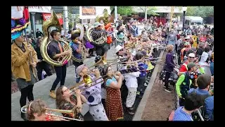 School of HONK dances Video Killed The Radio Star at HONK! Festival 2019