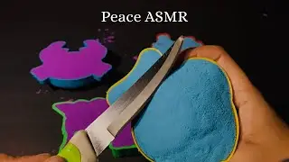 kinetic sand cutting and sand shaving (satisfying video)