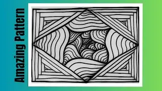 Freehand amazing drawing//satisfying cool line drawing//3D illusion art//Geometric pattern//optical