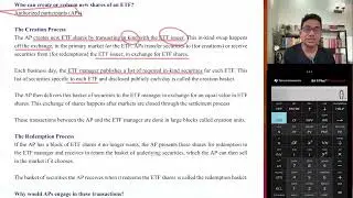 Exchange Traded Funds: Mechanics, Creation and Redemption
