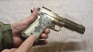 권총 리뷰 : 황금 빛 Girsan MC 1911 Gold Lux 38 Super 싱글 액션 권총을 소개합니다.