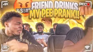 FRIEND DRINKS MY PEE PRANK?!🚽 (GONE WRONG😱) *He threw up in my car😐* @trexkingtv2797​