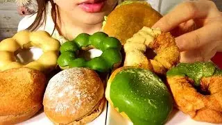 【ASMR咀嚼音】Eating Sounds 【ミスド】抹茶ドーナツ7種類食べる ネチャネチャ咀嚼音 音フェチ【スイーツちゃんねるあんみつのおやつ】