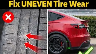 Вот почему изнашиваются шины на заниженной Tesla Model Y (идеальная регулировка развала-схождения).