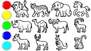 Draw Twelve Amazing Animals in Just Minutes! Lion, Tiger, Elephant, Horse, Rhino, Camel, Buffalo