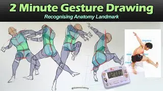 How to do 2 Minute Gesture Drawing Male Poses (Basic Body Anatomy)