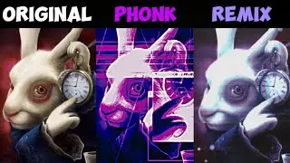 Rabbit Pointing at Clock Original vs Phonk vs Remix